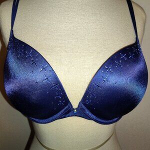 Victoria's Secret Size 34 DD Very Sexy Push-Up Bra Dark Blue Sexy Sparkle